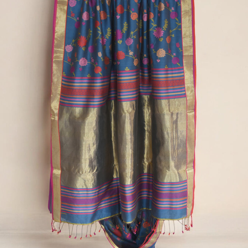 
                      
                        Blue - Gilded Grove Organic Cotton Saree
                      
                    