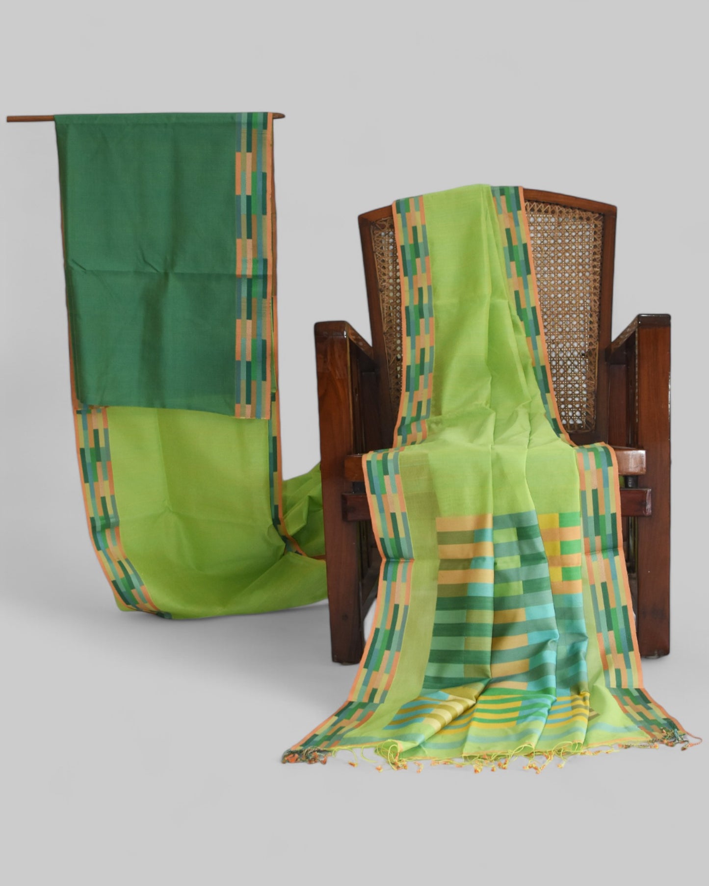 Lime Green - Rectangle Quilt Organic Cotton Saree