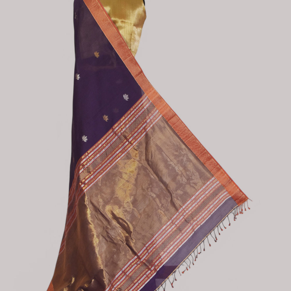 
                      
                        Purple - Lotus butta Organic Cotton Saree
                      
                    