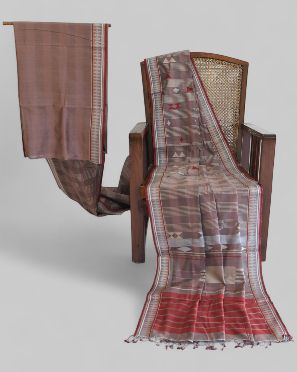 Brown - Korvai & Buttas Organic Cotton Saree