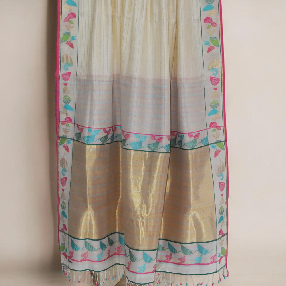 
                      
                        Off-White - Botanical Serenade Organic Cotton Saree
                      
                    