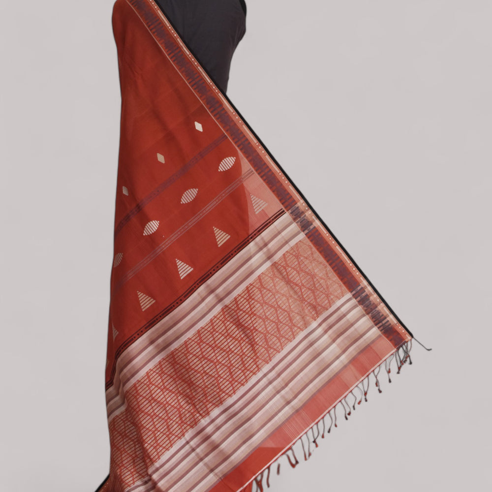 
                      
                        Rust - Interleave Quilt Organic Cotton Saree
                      
                    