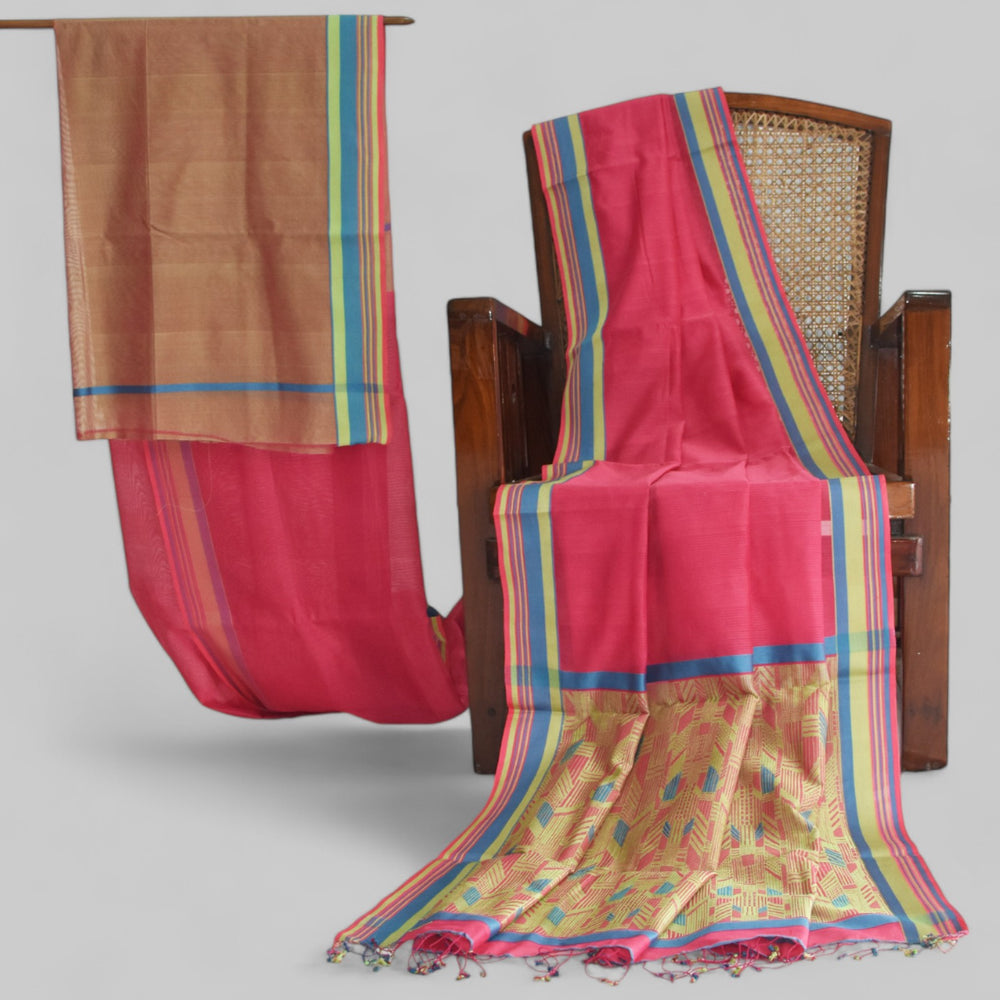 
                      
                        Pink - Athangudi Organic Cotton Saree
                      
                    