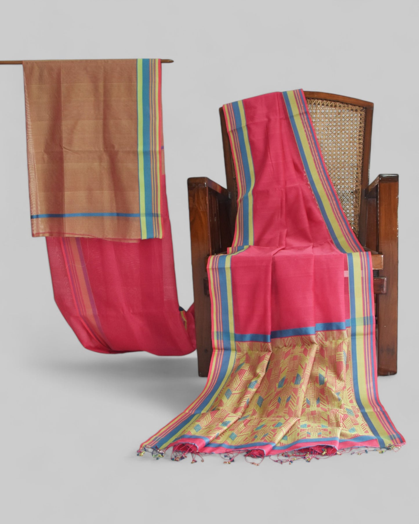 Pink - Athangudi Organic Cotton Saree