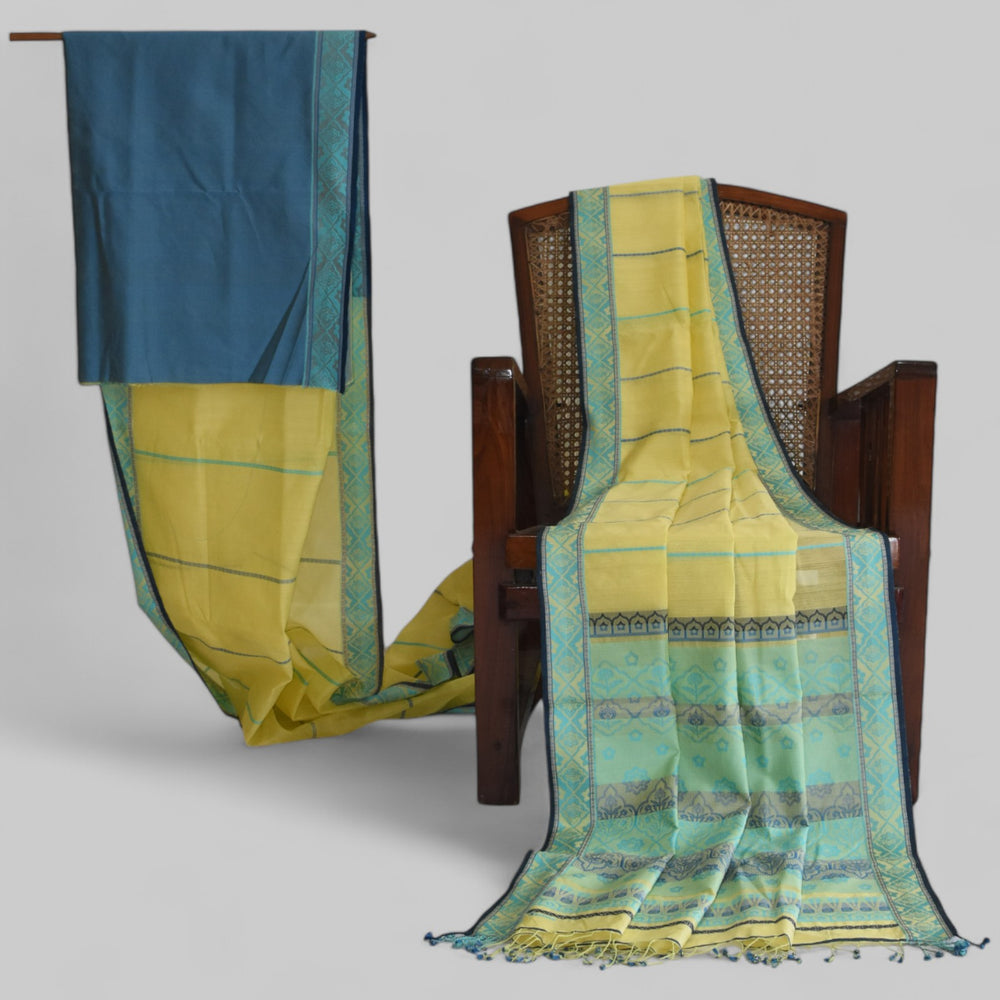 Yellow - Jaipur Quilt Organic Cotton Saree