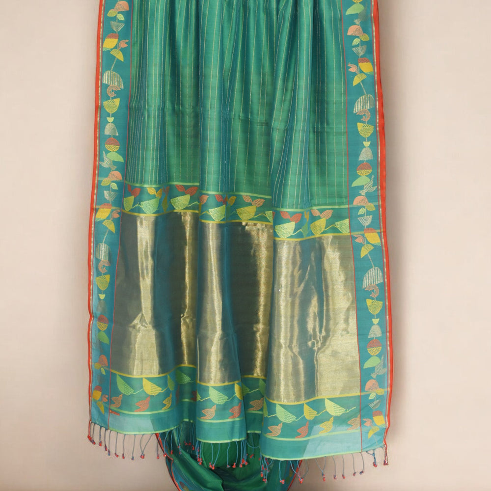 
                      
                        Green - Botanical Serenade Organic Cotton Saree
                      
                    