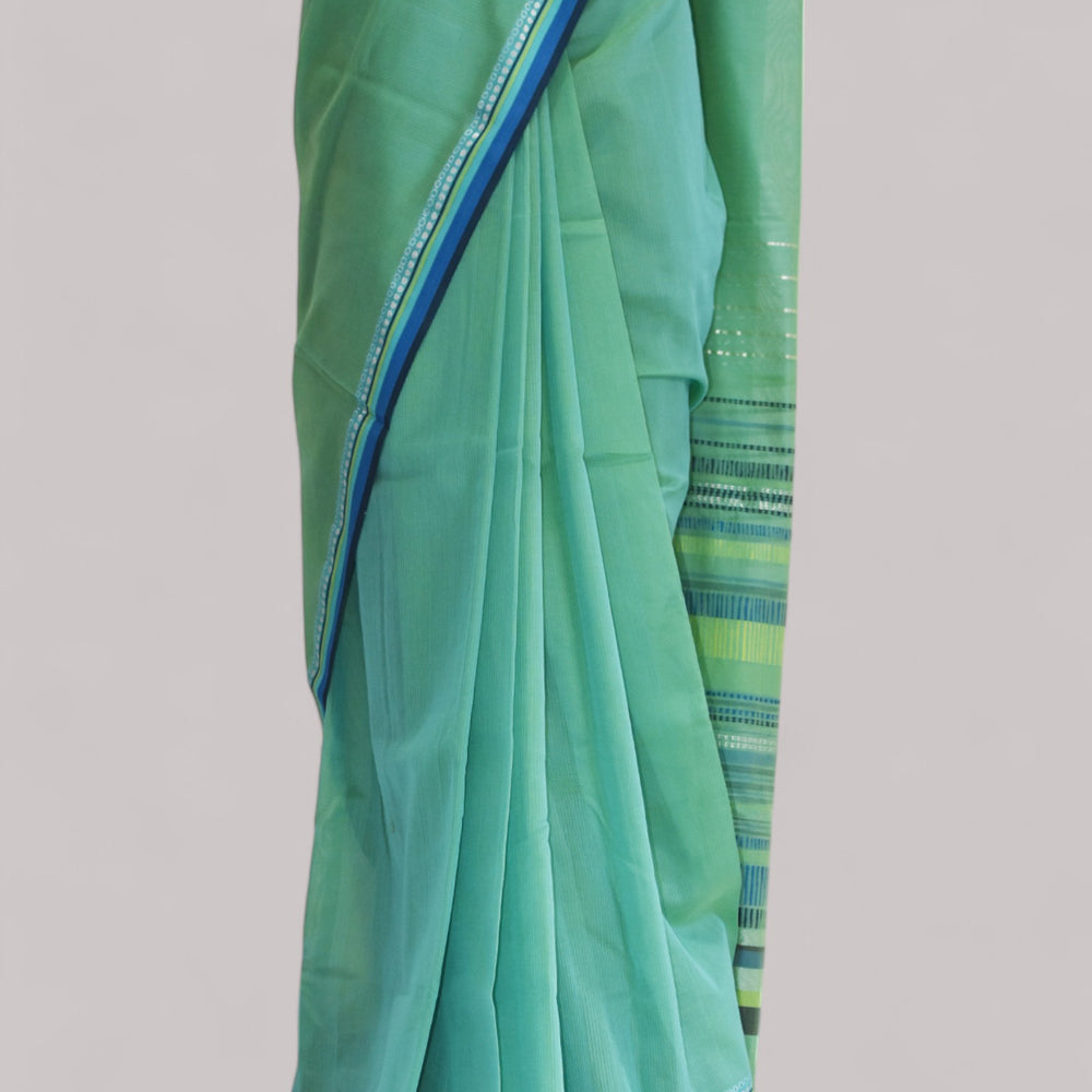 
                      
                        Sea Green - Dots and Dashes Organic Cotton Saree
                      
                    