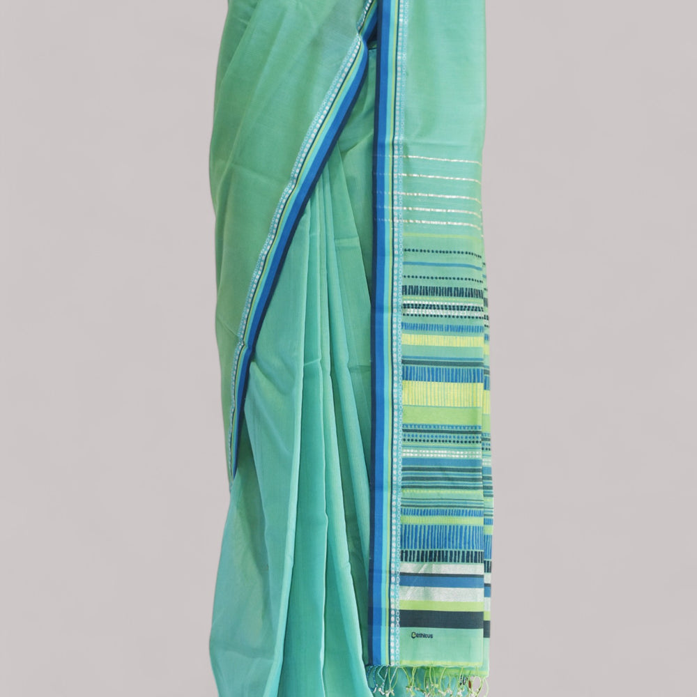 
                      
                        Sea Green - Dots and Dashes Organic Cotton Saree
                      
                    