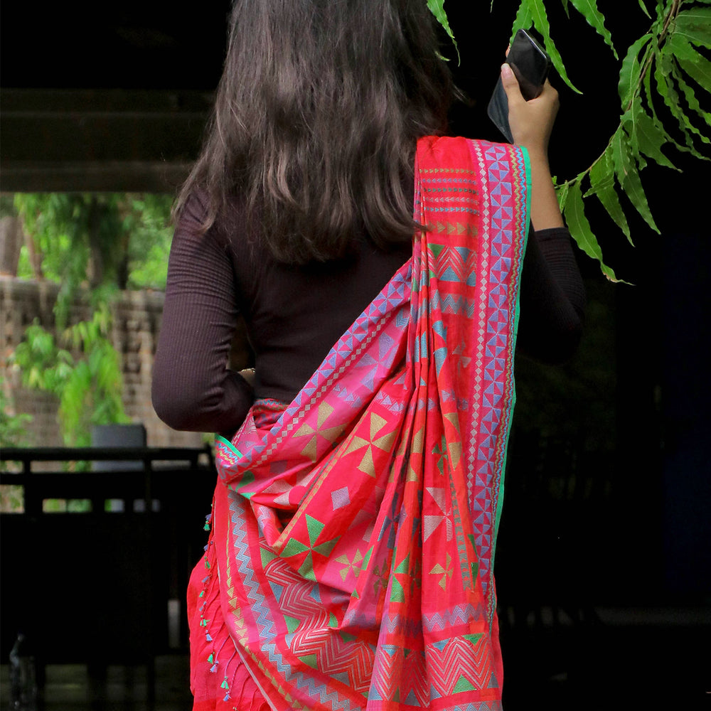 
                      
                        Red- Siddhiralli Quilt Organic Cotton Saree
                      
                    