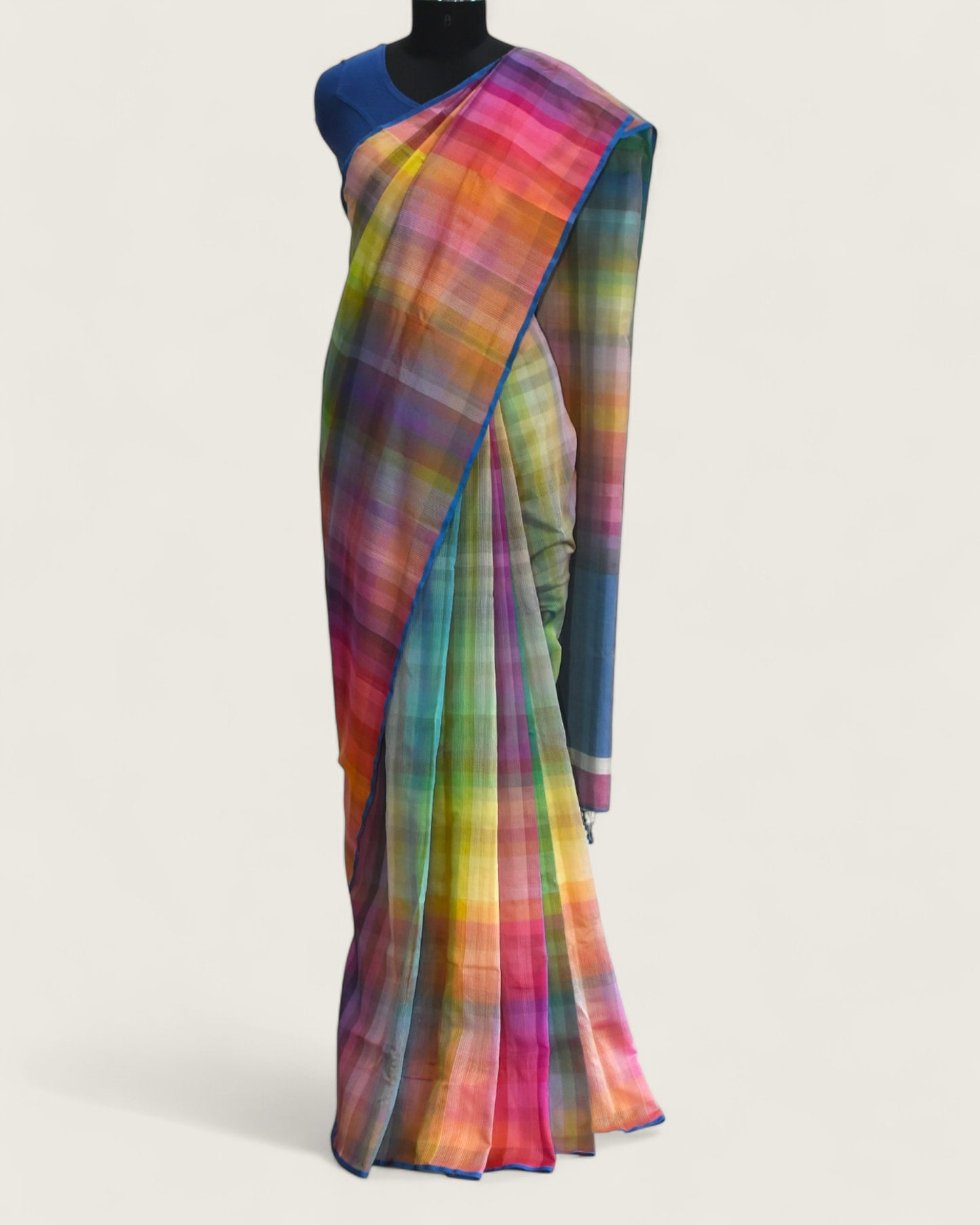 6400 Colour - Rainbow Organic Cotton Saree