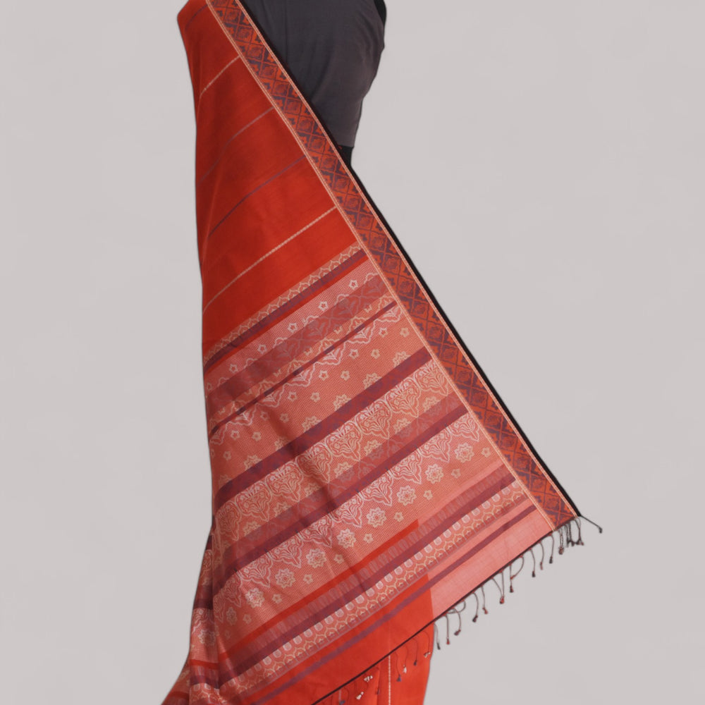 
                      
                        Brick Red - Jaipur Quilt Organic Cotton Saree
                      
                    