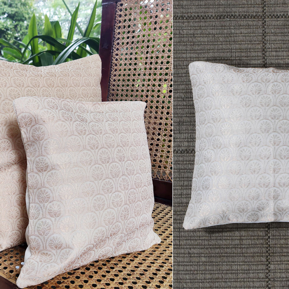 Cream & Gold - Arch Design Organic Cotton Cushion Cover 3