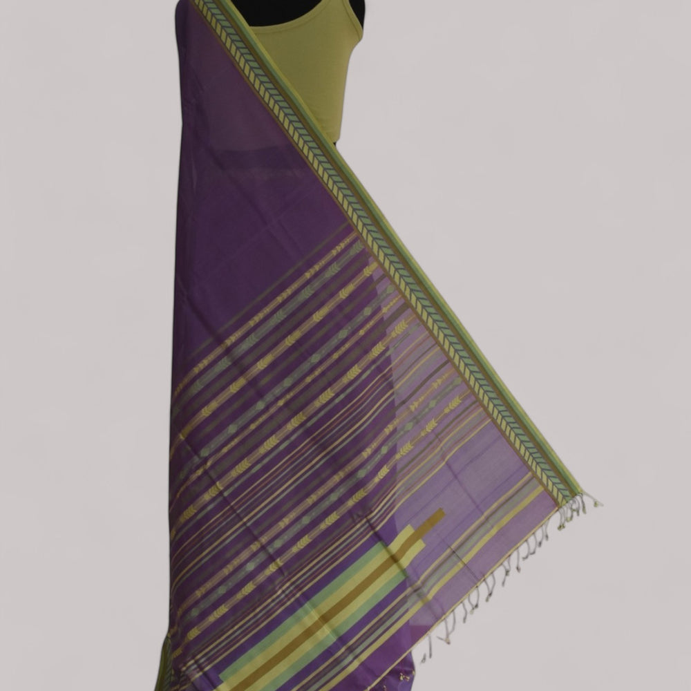 
                      
                        Purple - Arrowed Opulence Organic Cotton Saree
                      
                    