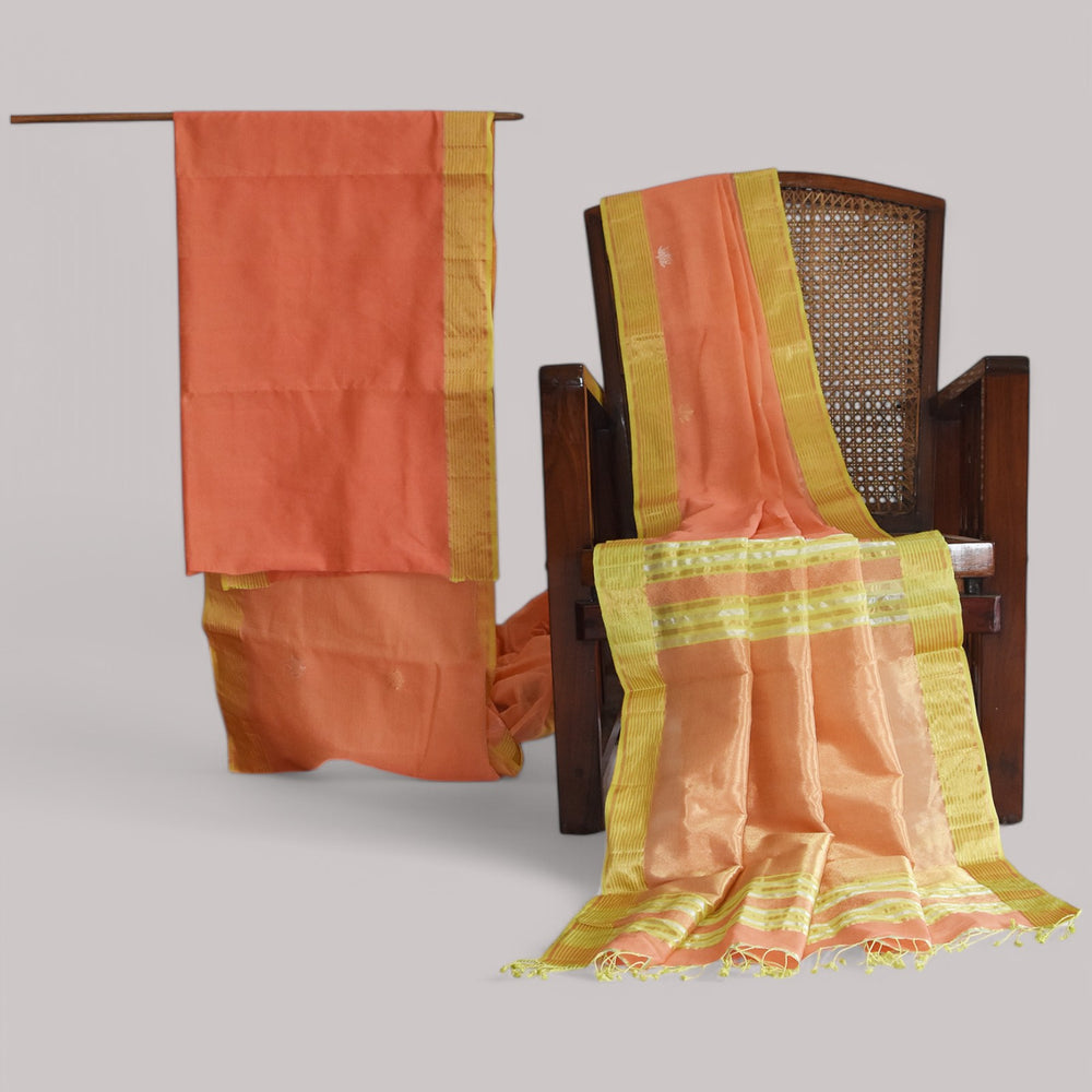 
                      
                        Orange - Lotus butta Organic Cotton Saree
                      
                    