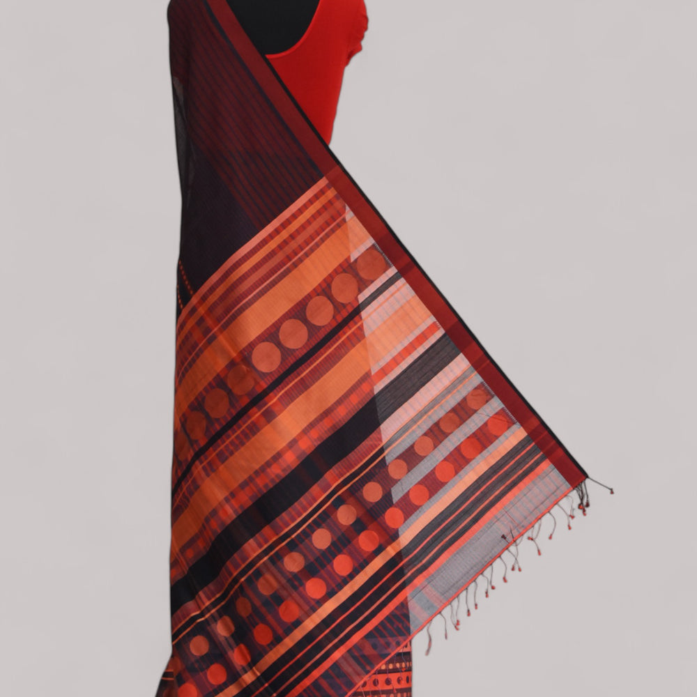 
                      
                        Black & Red - Bangles Motif Organic Cotton Saree
                      
                    