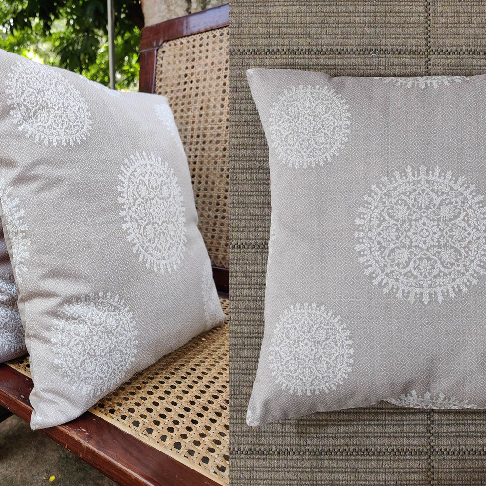 Brown - Shibori Design Organic Cotton Cushion Cover 12