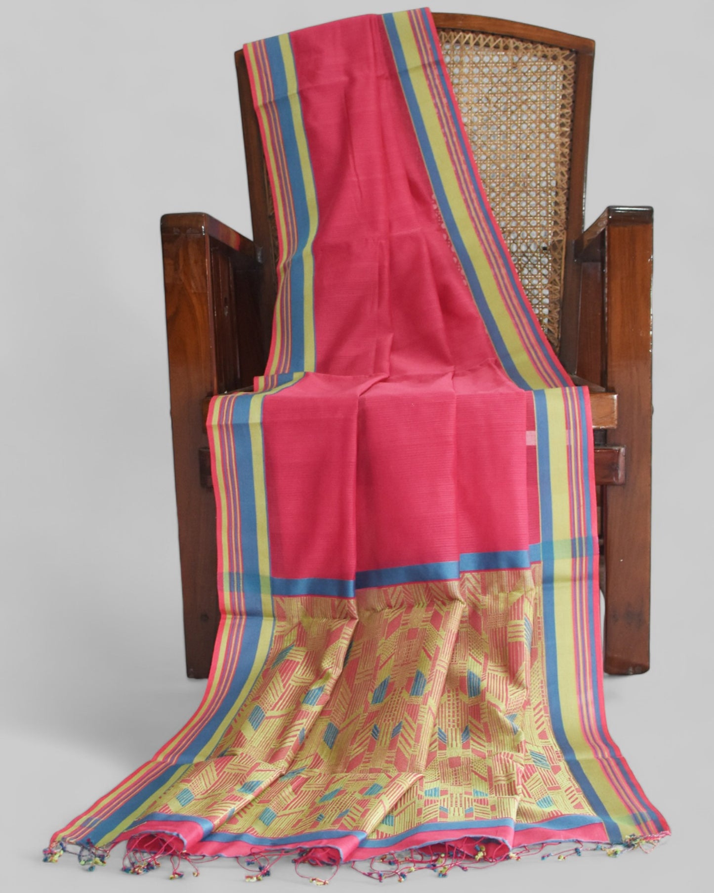 Pink - Athangudi Organic Cotton Saree