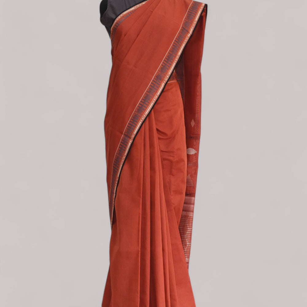 
                      
                        Rust - Interleave Quilt Organic Cotton Saree
                      
                    