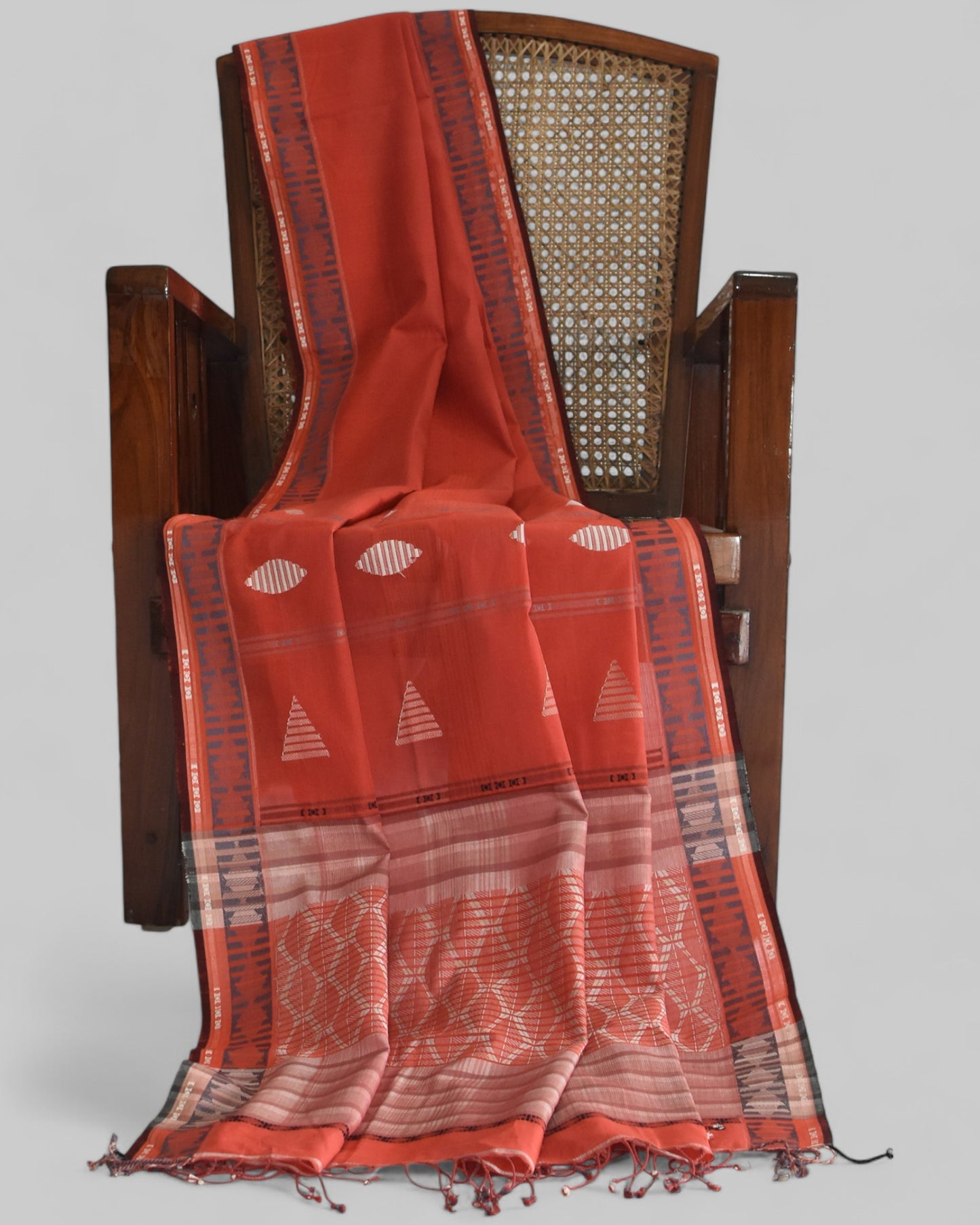 Brick Red - Interleave Quilt Organic Cotton Saree