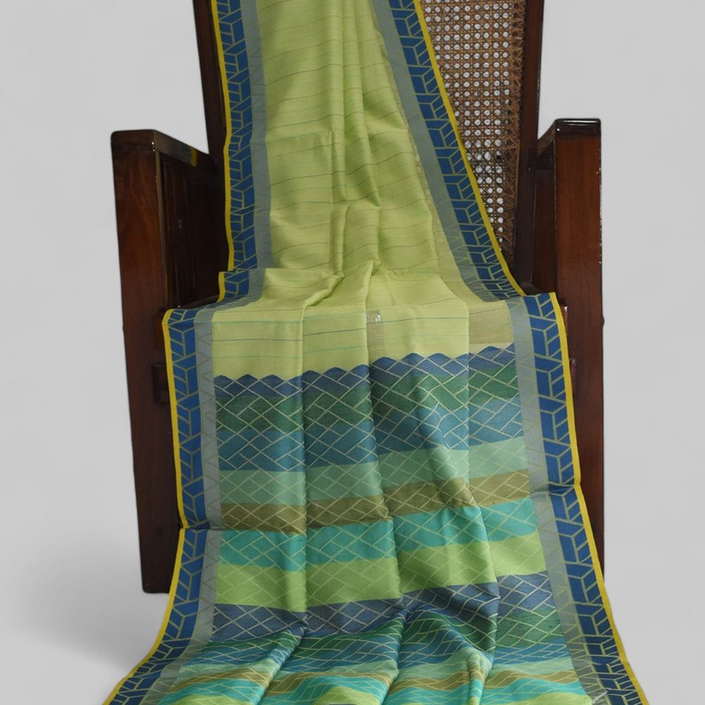 
                      
                        Light Green - Rectangle Motif  Organic Cotton Saree
                      
                    