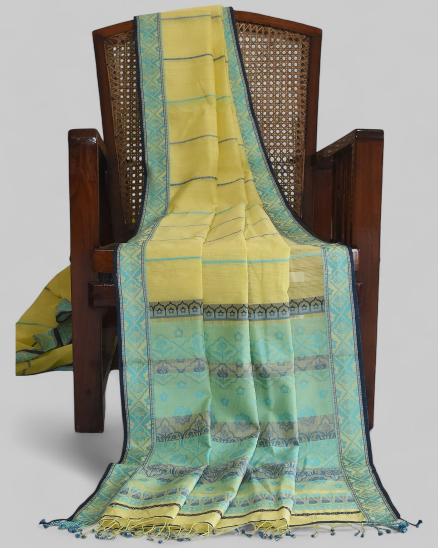 Yellow - Jaipur Quilt Organic Cotton Saree