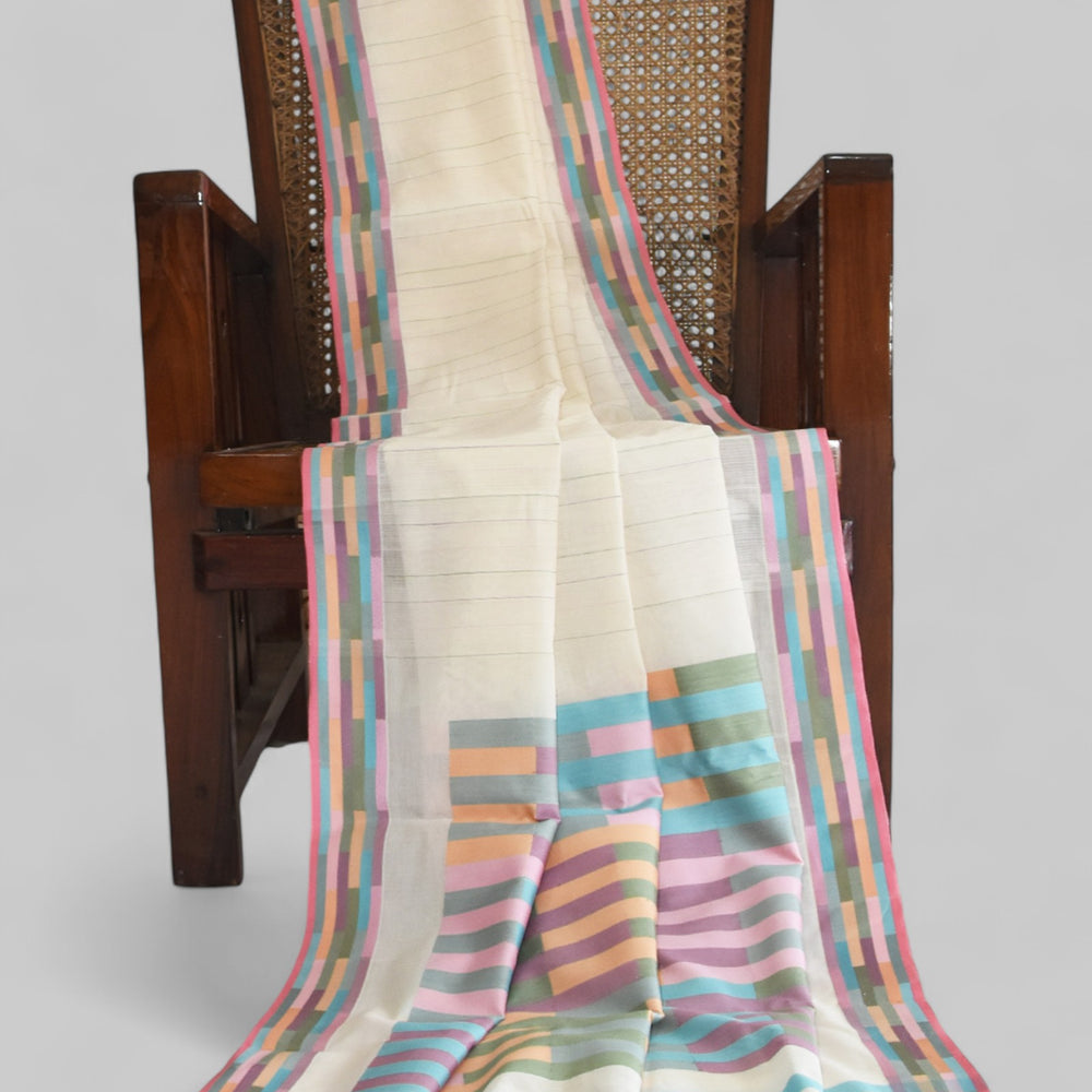 Off-White - Quilt Organic Cotton Saree