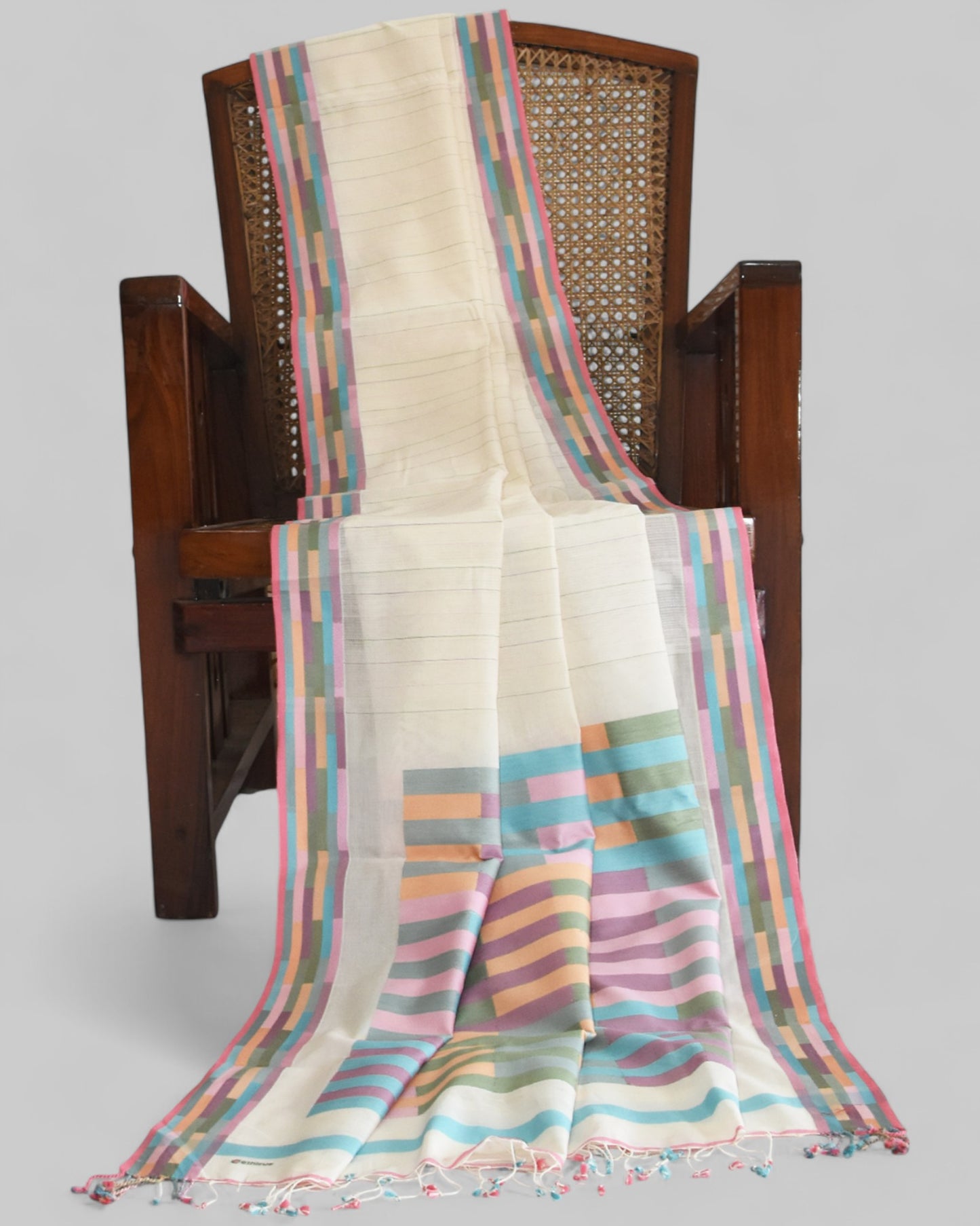 Off-White - Quilt Organic Cotton Saree