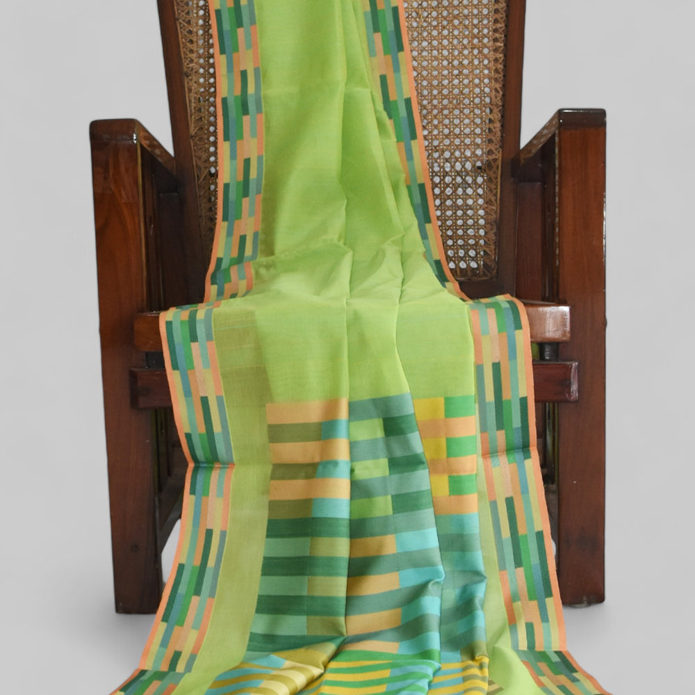 Lime Green - Rectangle Quilt Organic Cotton Saree