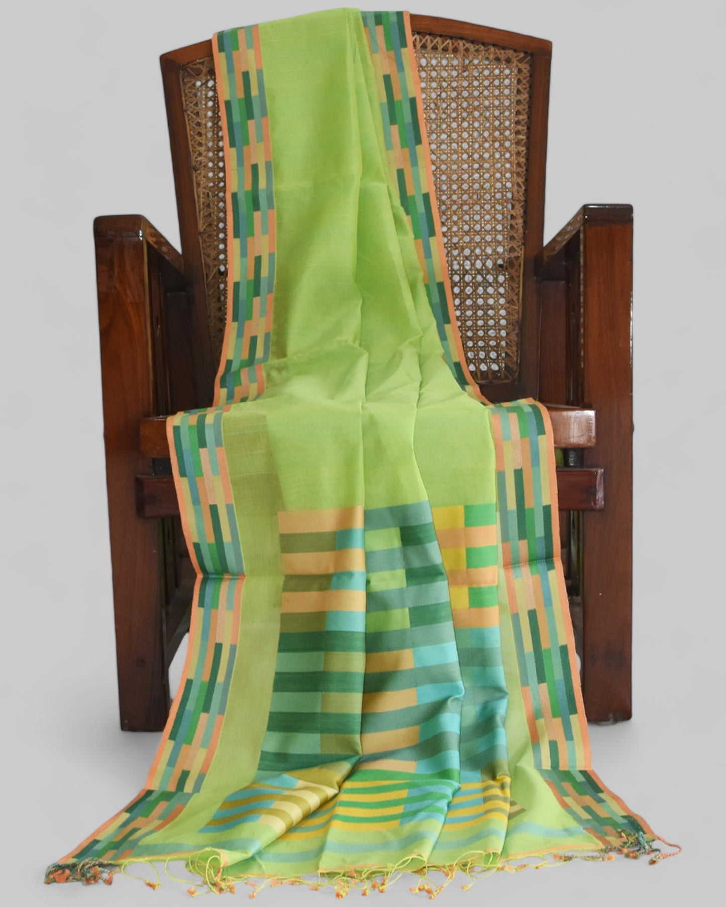 Lime Green - Rectangle Quilt Organic Cotton Saree