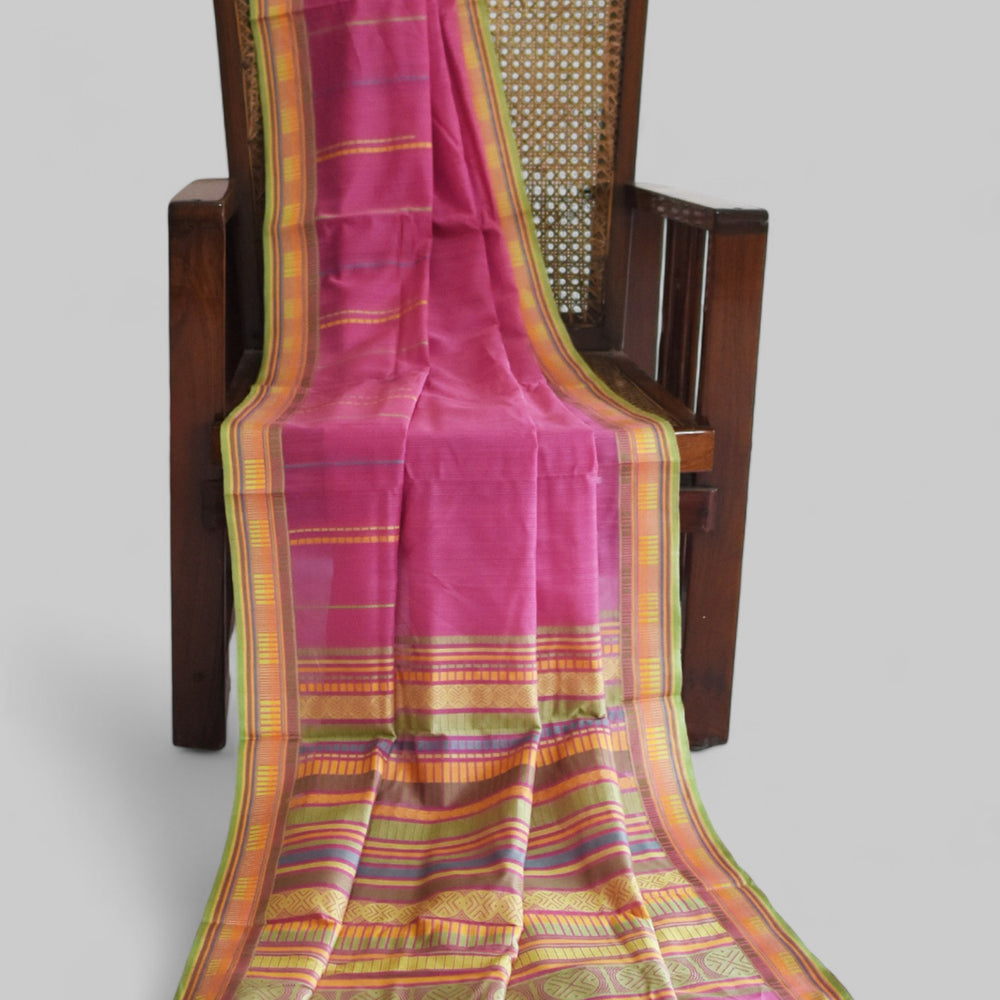 
                      
                        Pink - Sticks and Swirls Organic Cotton Saree
                      
                    