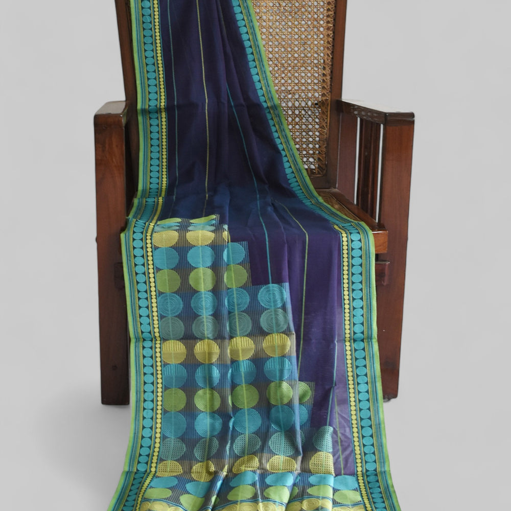 
                      
                        Indigo Blue - Stacked Spheres Organic Cotton Saree
                      
                    