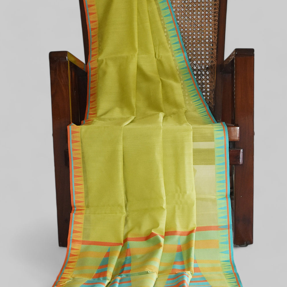 
                      
                        Lime Green - Temple Motif Organic Cotton Saree
                      
                    