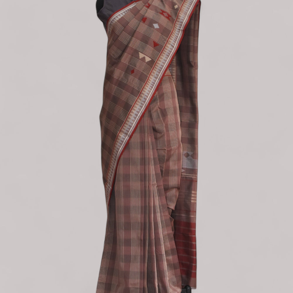 
                      
                        Brown - Korvai & Buttas Organic Cotton Saree
                      
                    