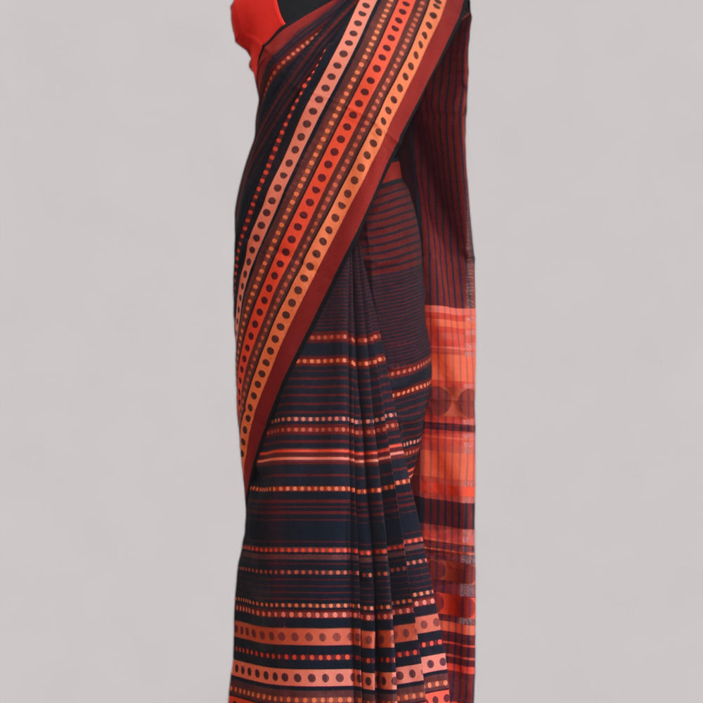 
                      
                        Black & Red - Bangles Motif Organic Cotton Saree
                      
                    