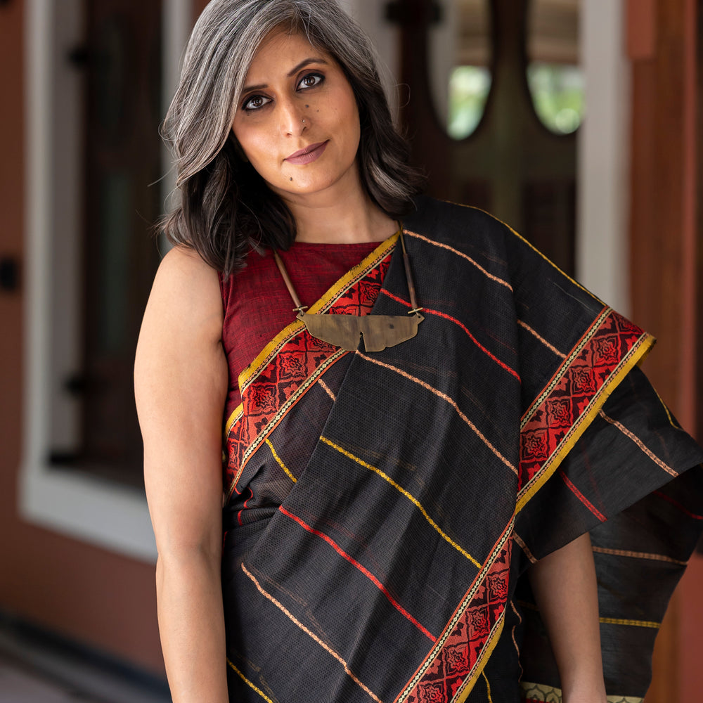 
                      
                        Black - Jaipur Quilt Organic Cotton Saree
                      
                    