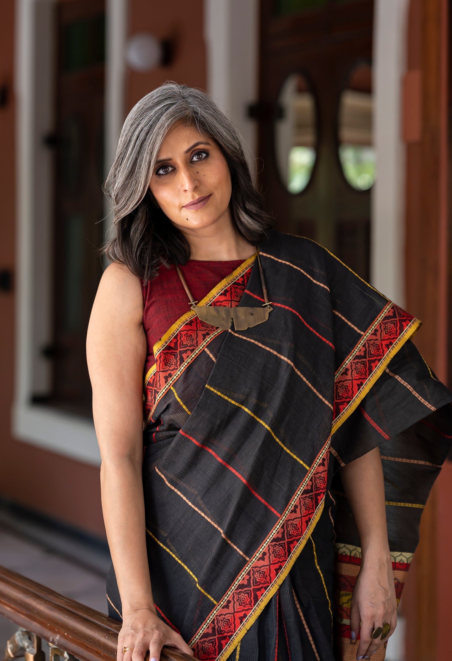 Black - Jaipur Quilt Organic Cotton Saree