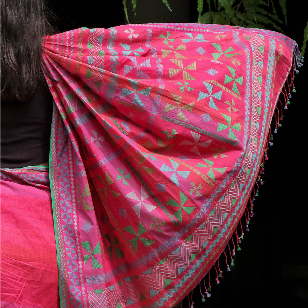 
                      
                        Pink - Siddhiralli Quilt Organic Cotton Saree
                      
                    