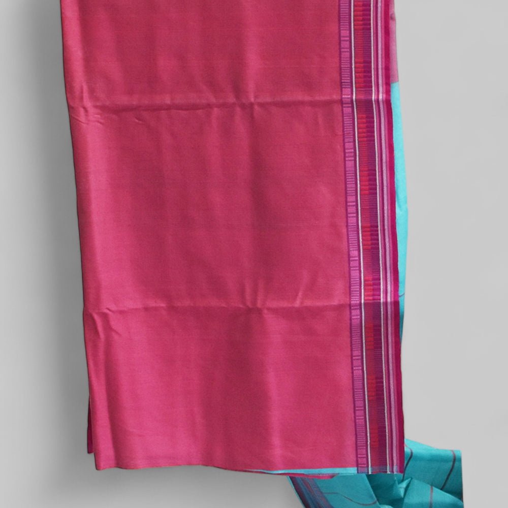 
                      
                        Cyan Blue - Zig Zag Motif Organic Cotton Saree
                      
                    