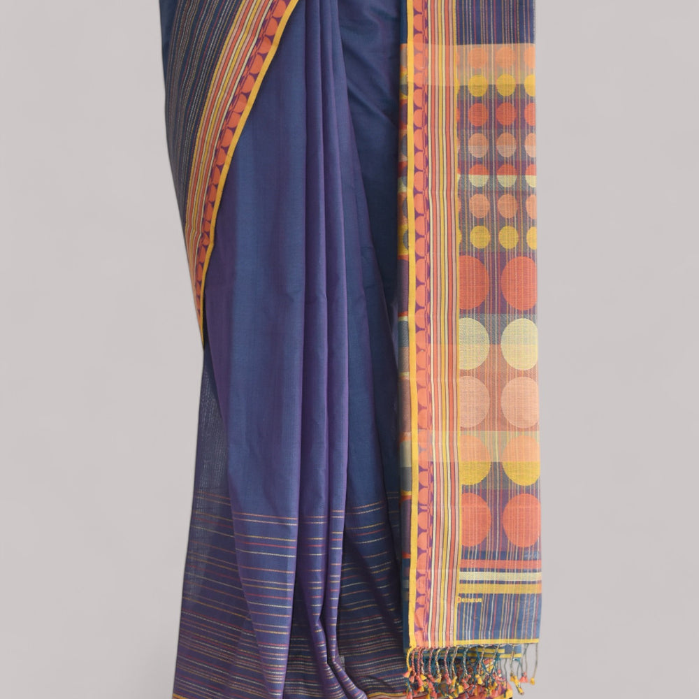 
                      
                        Bluish Purple - Circle  Motif Organic Cotton Saree
                      
                    