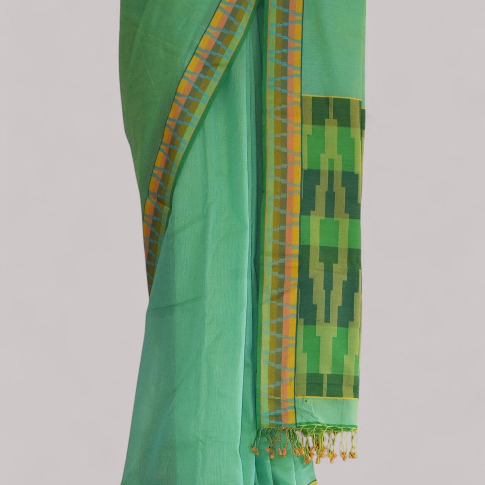 
                      
                        Green - Gopuram Motif Organic Cotton Saree
                      
                    