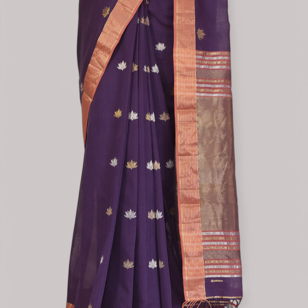 
                      
                        Purple - Lotus butta Organic Cotton Saree
                      
                    