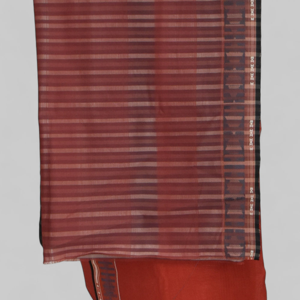 
                      
                        Brick Red - Interleave Quilt Organic Cotton Saree
                      
                    