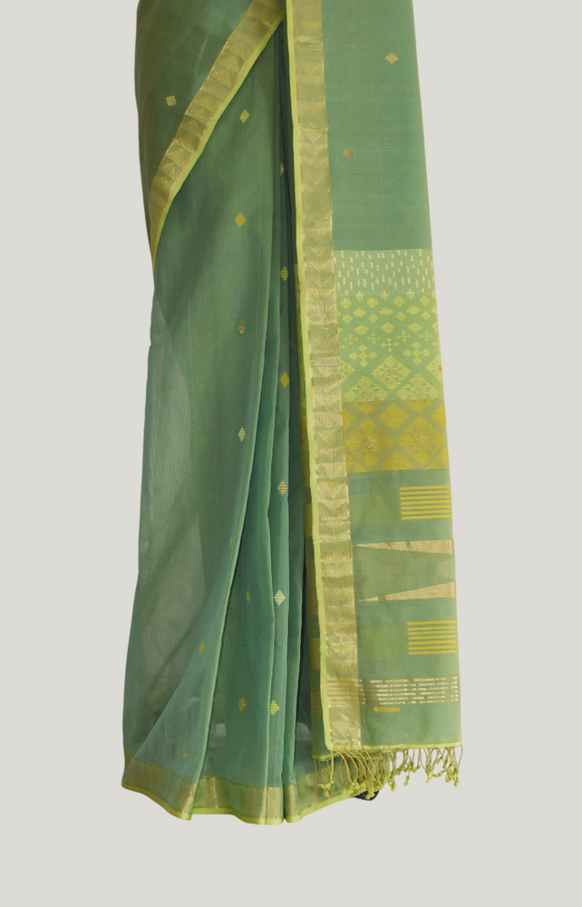 
                      
                        Seagreen - Kites Motif Organic Cotton Saree
                      
                    