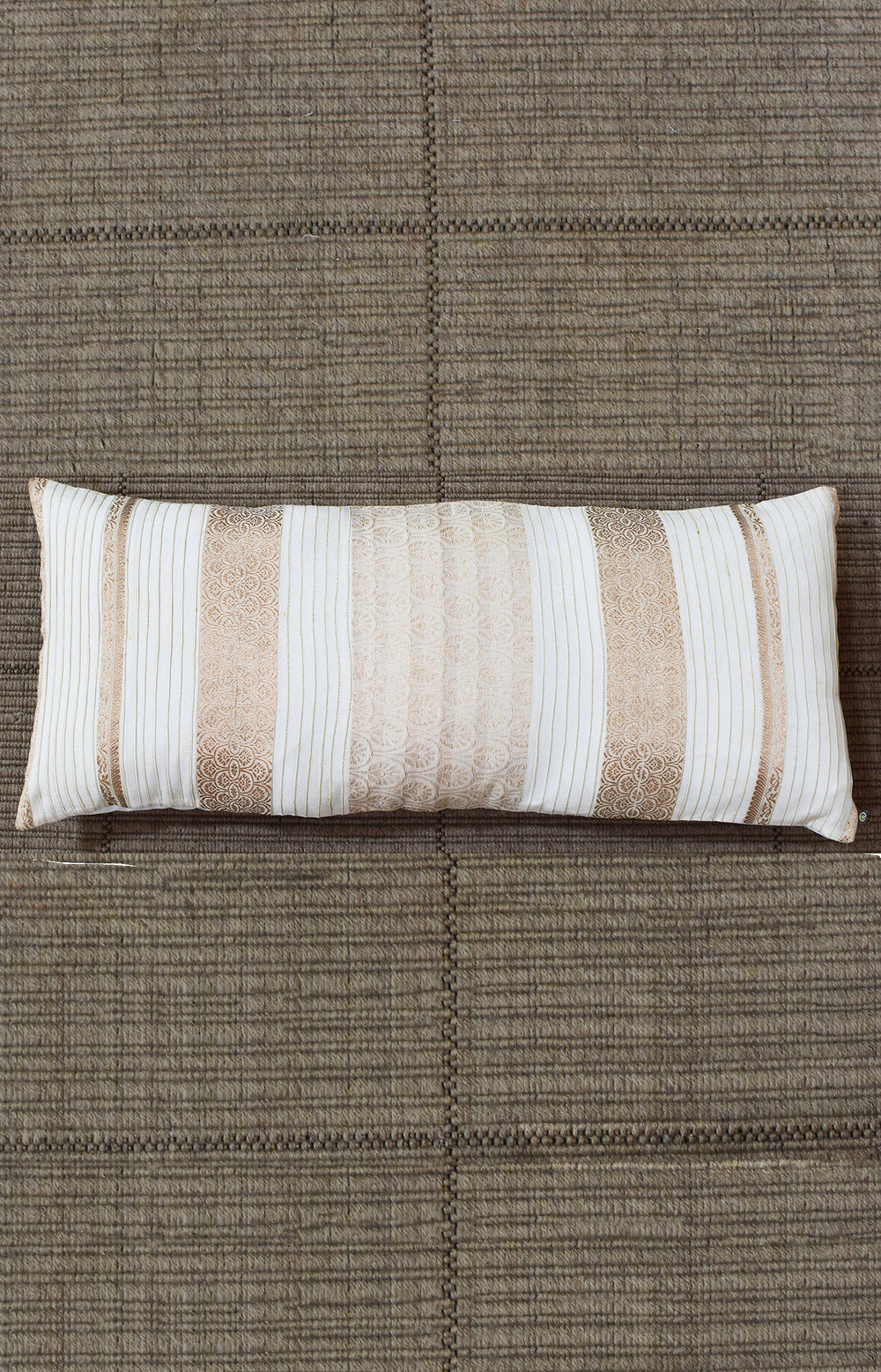 Cream & Gold - Pintucks Organic Cotton Cushion Cover 16