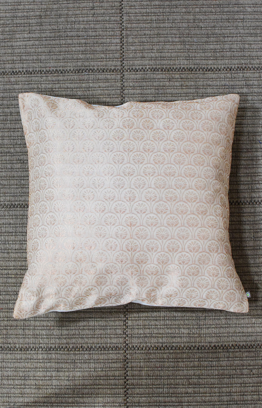 Cream & Gold - Arch Design Organic Cotton Cushion Cover 8