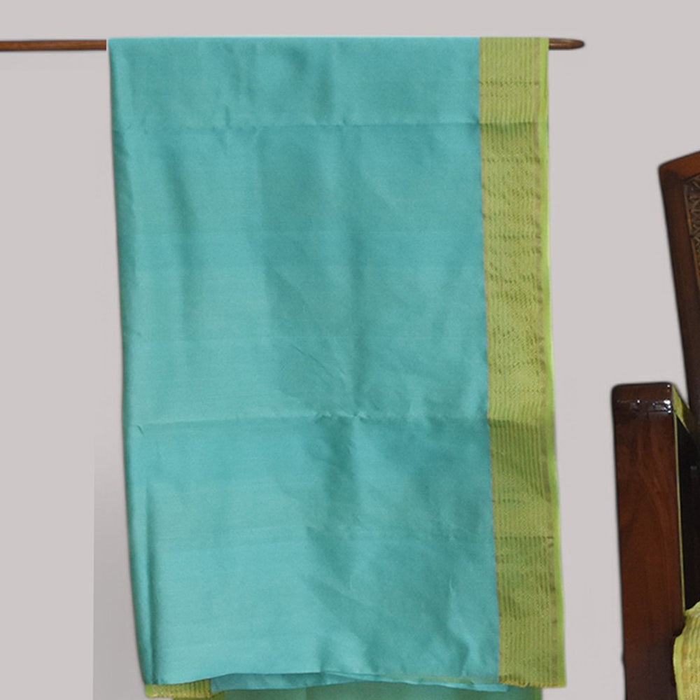 
                      
                        Sea Blue - Lotus butta Organic Cotton Saree
                      
                    