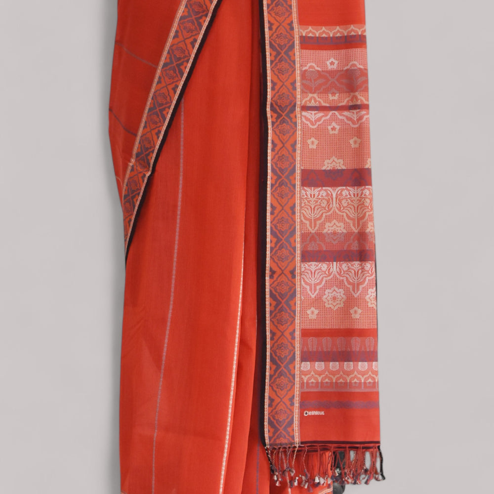 
                      
                        Brick Red - Jaipur Quilt Organic Cotton Saree
                      
                    