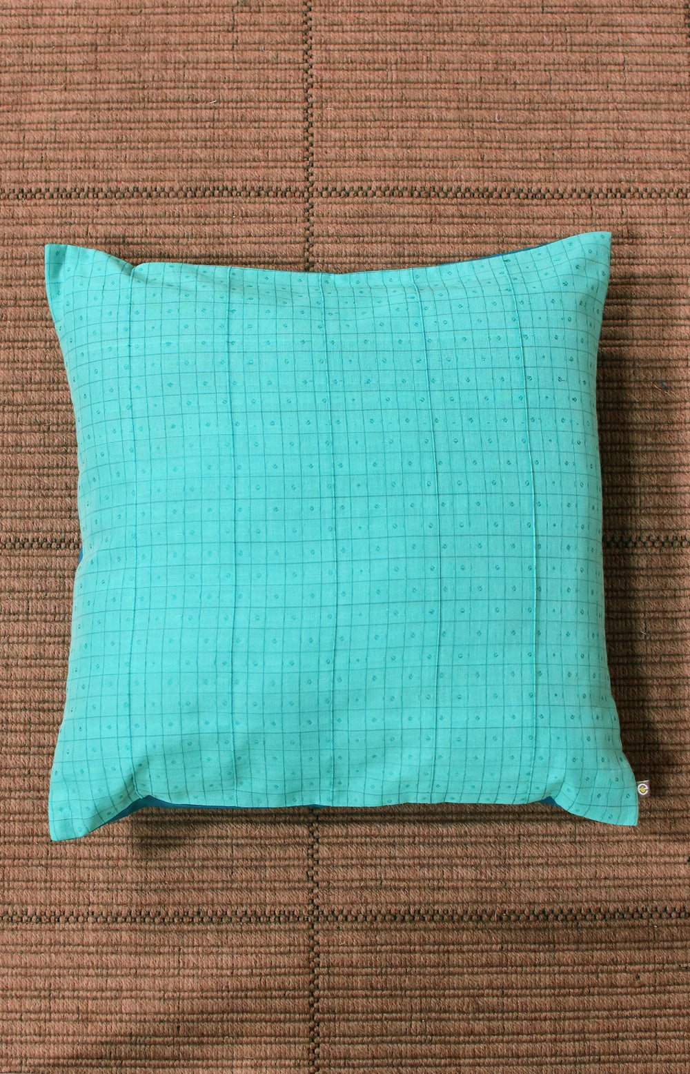 Blue - Checks with Pintucks Organic Cotton Cushion Cover 10