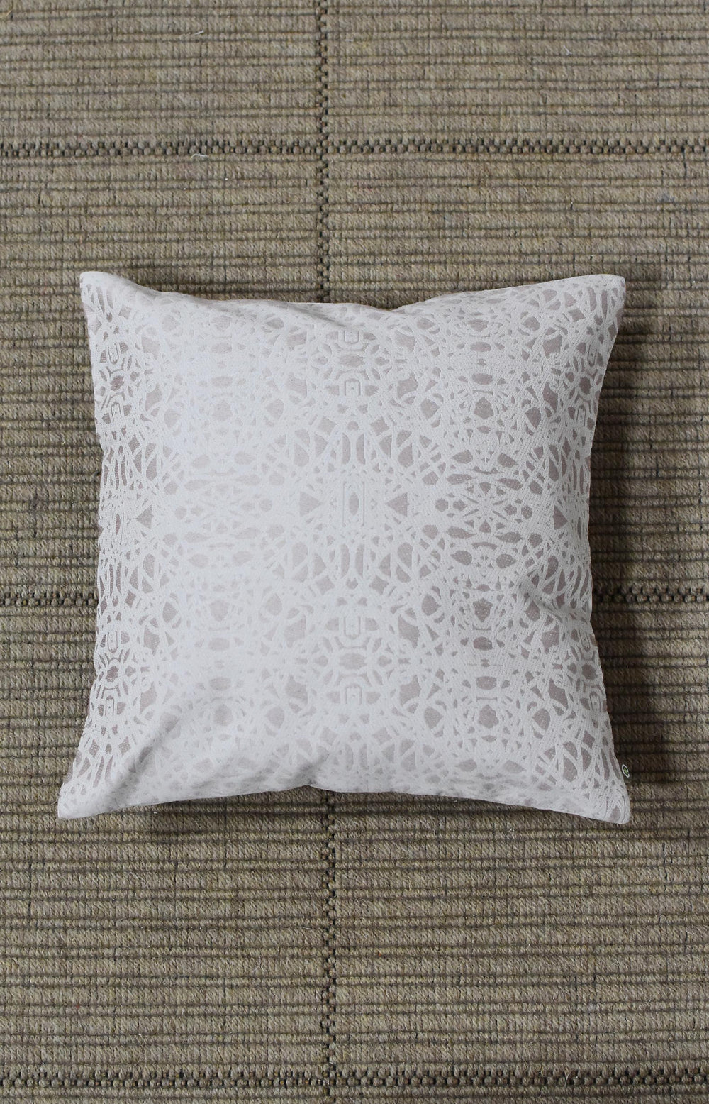 Light Brown - Criss Cross Organic Cotton Cushion Cover 1