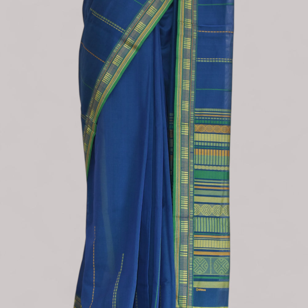 
                      
                        Blue - Sticks and Swirls Organic Cotton Saree
                      
                    